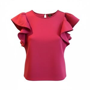 Halogen Vibrant Pink Ruffle Sleeve Blouse